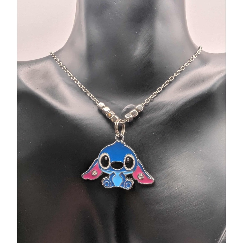 Silver Toned Stitch Disney Character Necklace - Picture 1 of 4